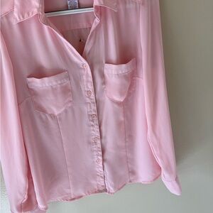 Candie's Soft Pink Button-Up Blouse